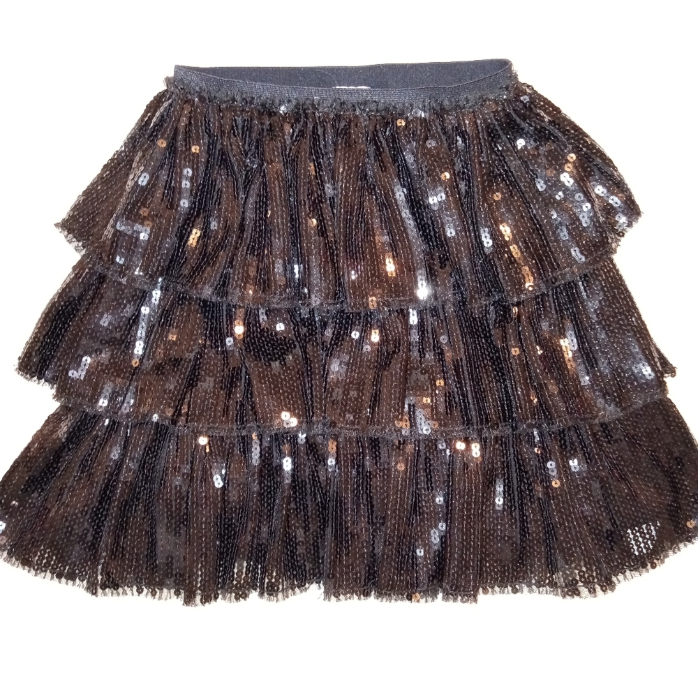 Zara kids sequin black skirt